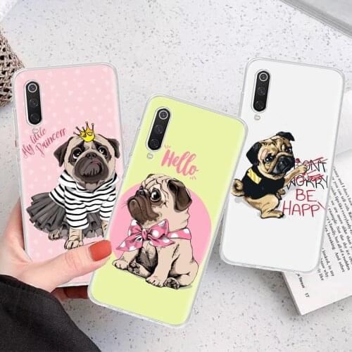 My Little Pugs Cute Dog Silicon Phone Case For Xiaomi Note 10 Mi 11 9 8 CC9 10T 9T 5X 6X A3 A2 A1 Lite Pro Poco F1 X3 Cover Coqu