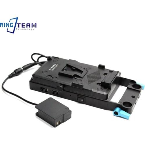 V Mount Plate+DMW-DCC8 Dummy Battery DC Coupler for Panasonic Lumix DMC G5 G6 G7 GX8 G80 G81 FZ2500 FZ2000 FZ1000 FZ200 FZ300