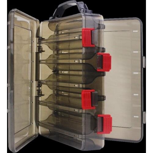 WALK FISH Double Sided 10 Compartment Carp Fishing Box Accessories Lures Bait Storage Box Shrimp Boxes Fishing Tackle Pesca