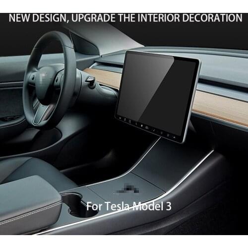 Central Control Protector Carbon Fibre Interior Accessories Central Console Protective Patch for Tesla Model 3/Y 2021 Dropship