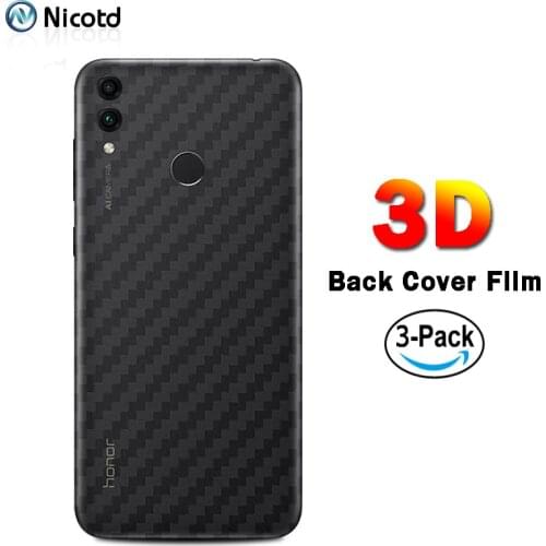 3Pcs/lot Back Cover Film For Huawei Honor 10 9 8C Carbon Fiber Stickers For Huawei Honor 7X 6X 8Pro Soft Screen Protector Film