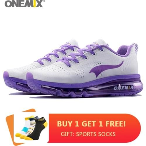 Onemix 2020 Air Cushion Women Running Shoes Outdoor Walking Jogging Sneakers Lace-up for Breathable Light Casual Sport Shoes