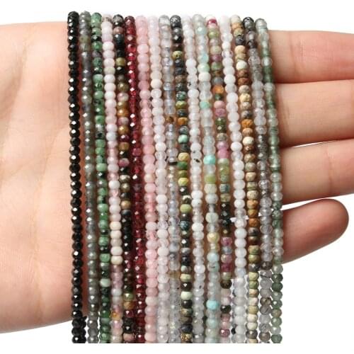 3x2mm Natural Stone Opal Quartz Turquoises Amazonite Moonstone Loose Small Waist Beads for Jewelry Making DIY Needlework 15inch