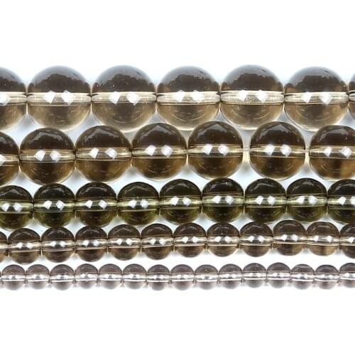 4-12mm Natural Stone Beads Round Smooth Loose Brown Glass Stone Beads For Jewelry Making DIY Charm Bracelet Necklace Handmade