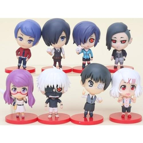 4pcs/set 8cm Animation tokyo ghoul figure Kaneki Ken REI Sendasly Kirishima Toka PVC model action Figure Toy