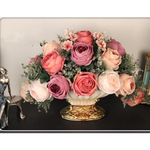 Table flowers fashion floral set artificial flower silk flower living room decoration