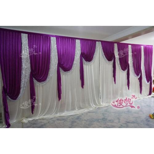 Hot The Wedding arrangement 3mx6m marriage stage curtain background Wedding stage backdrop Wedding backdrop