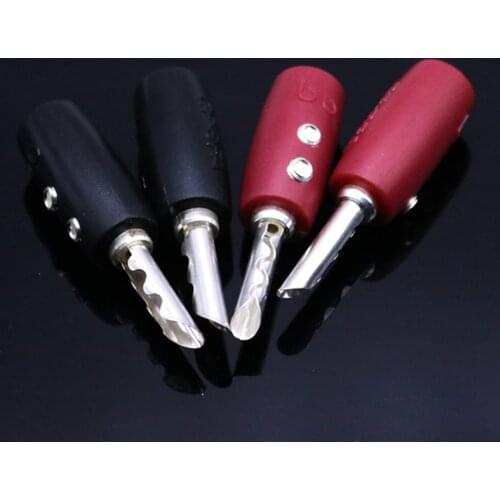Hifi 4ps AQ silver plated BFA Banana Connectors plugs 5mm for Hifi audio AMP CD player Speaker cable
