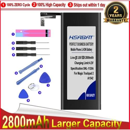 HSABAT 0 Cycle 2800mAh A1542 Wireless Trackpad Battery for Magic Trackpad 2 MJ2R2LL / A High Quality Replacement Accumulator