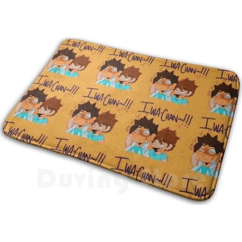 Iwa - Chan! Mat Rug Carpet Anti-Slip Floor Mats Bedroom Haikyuu Iwaizumi Fan Art Oikawa Iwaoi Volleyball Anime Manga Shounen