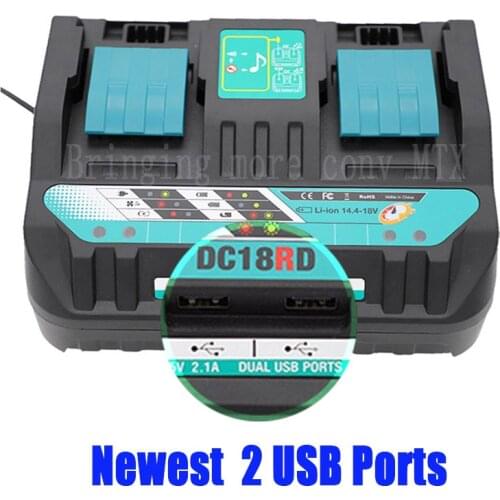 Newest Double Li-ion Battery Charger 4A Charging Current for Makita 14.4V 18V BL1830 Bl1430 DC18RC DC18RA fast charging