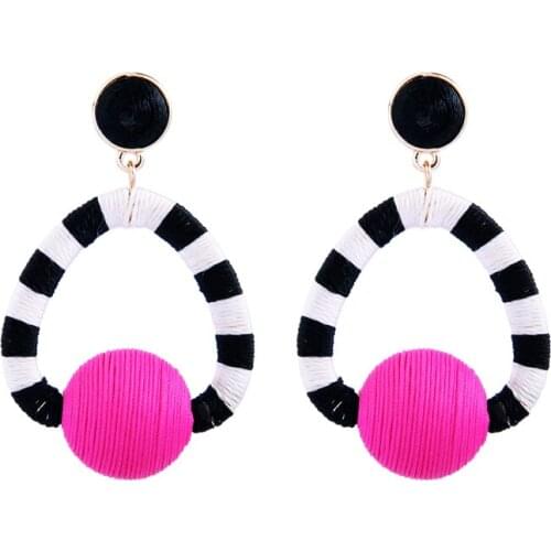 Handmade Ethnic Pom Pom Boho Earrings for Women ali express Fashion Hanging Big Earrings Statement Jewelry