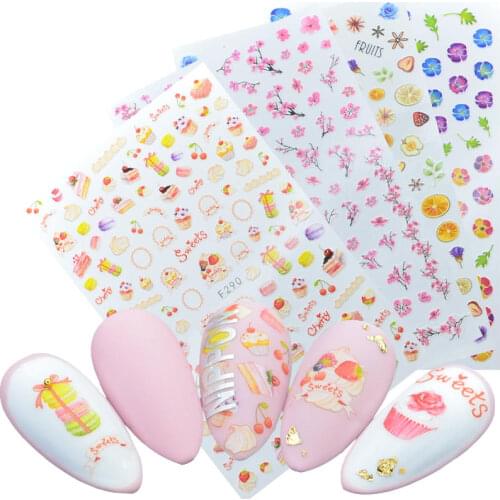 Dessert Patterns Nails Art Manicure Back Glue Decal Decorations Design Nail Sticker For Nails Tips Beauty