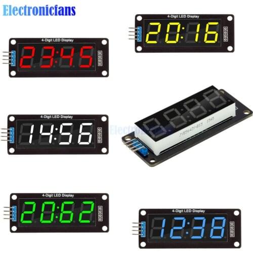 1 Set 5 Color TM1637 0.56 inch 0.56" 4-Digit 7 Segments Digital LED Display Tube Clock Double Dots Module for Arduino