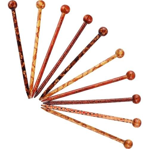 10pc Chinese Traditional Wooden Hairpin Classical Lady Hair Sticks Shawl Pin