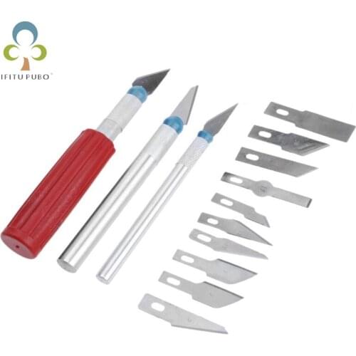 13pcs/set Non-slip Small Metal Carving Chisel Kinfe Handle Scalpel Tools Cutter Carving Multi Engraving Knife Repairing Tool DDJ
