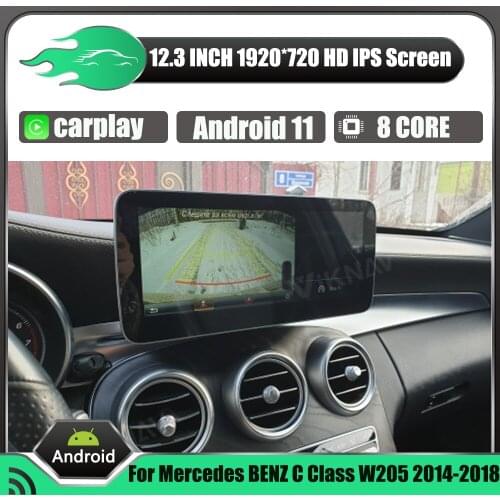 256G Android 11 car radio for Mercedes benz C class W205 2014-2018 car 12.3 inch GPS navigation stereo multimedia player