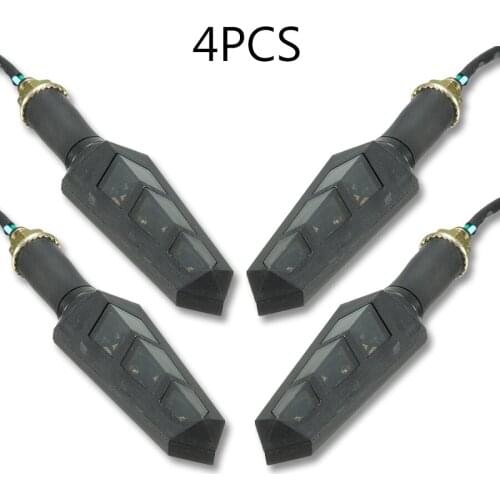 4x Bike Motorcycle 6 LED 12V Turn Signal Indicator Light Turning Lamp Amber LED Smoke Universal