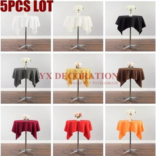 5PCS 100% Poly Cocktail Table Cloth Cover Banquet Wedding Tablecloth For Event Decoration
