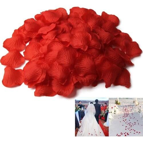 500Pcs/Lots Marriage Wedding Decor Accessories Simulation Silk Rose Petal Flower Petals for Valentine Party Decoration BH