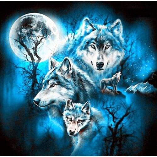 5d diamond painting DIY embroidery bright rhinestone diamond painting full diamond square wolf wall art deco Christmas