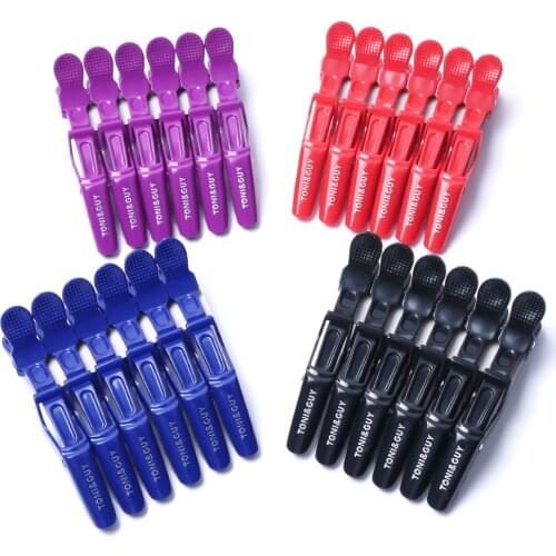 6pcs/lot Plastic Hair Clip Hairdressing Clamps Claw Hair Section Clips Grip Cutting Barbers For Salon Hair Styling Accessories