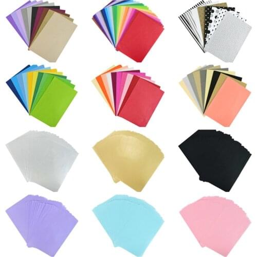 66/80/100Sheets 210*140mm A5 Tissue Paper Wrapping Craft Floral Gift Packaging Material Kindergarten Kids Folding Handmade Paper