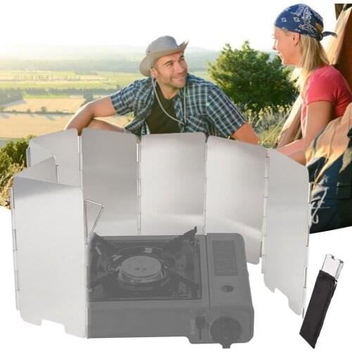 7/8/9 Slices Foldable Aluminum Outdoor Stove Wind Shield Gas Burner Windshield Wind Protector Picnic Camping Stove Windscreen
