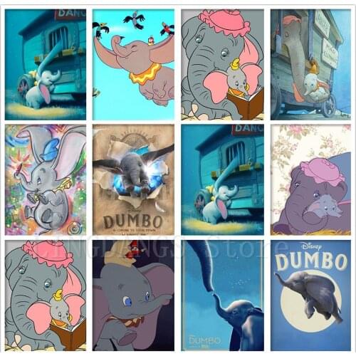 Disney 5D DIY Diamond Painting Dumbo Elephant Cartoon Animal Cross Stitch Full Drill Diamond Embroidery Mosaic Home Decor Gift