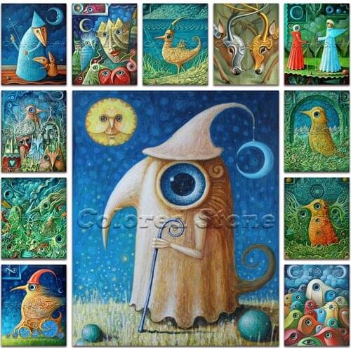 New Diamond painting Cartoon abstract animal chicken bird deer 5D DIY Full Square Drill embroidery Cross stitch Round mosaic 088