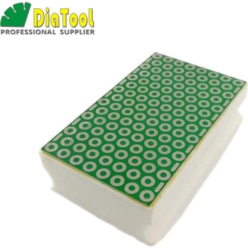 DIATOOL #600 Electroplated Diamond Hand Polishing Pad 90X55MM Hard Foam Body Manual Grinding Block For Marble Granite Tile Stone