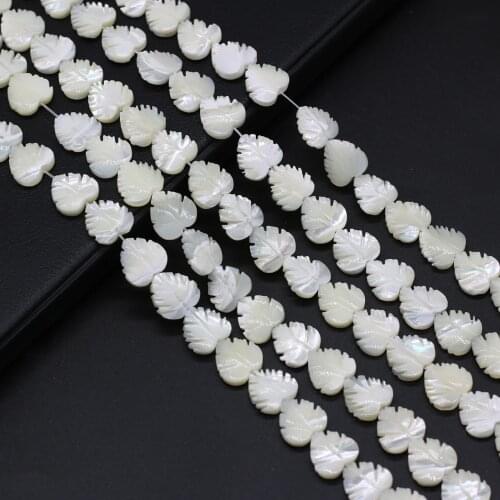 Natural MOP Mother of Pearl Shell Leaf Loose Beads for Women Jewelry Making DIY Necklace Earring Bracelet Accessories 12mm