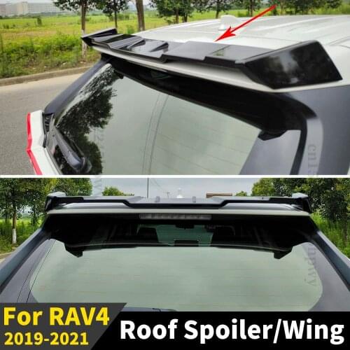Boot Lip Tail Air Deflector Roof Rear Spoiler Wing Carbon Fiber Splitter Body Kit Decoration For Toyota RAV4 2019 2020 2021