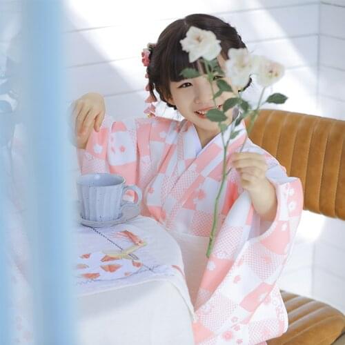 Polyester Children Yukata Clothing Girl Boy Japanese Style Kimono Baby Dress Kids Long Sleeve Printed Yukata Costumes ZL893
