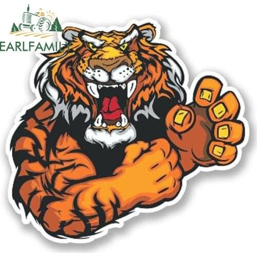 EARLFAMILY 13cm x 11cm Angry Lion Tiger Vinyl Sticker Laptop Travel Luggage Decal Animal Car Styling Waterproof Car Stickers