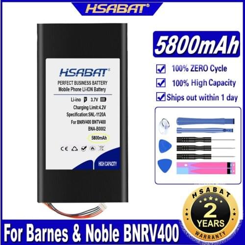 HSABAT BNA-B0002 5800mAh Tablet Battery for Barnes & Noble BNRV400 BNTV400 NOOK HD 7 Batteries