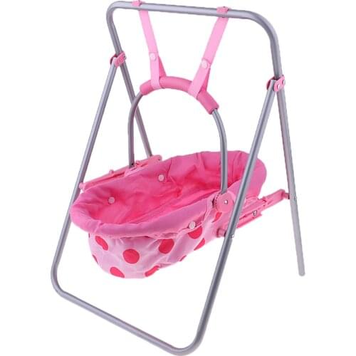 Doll Funny Playset Baby Carrier Seat Swing Baby Cradle Pretend Toys For Dollhouse Nursery Room Furniture Decor Dolls Accessories