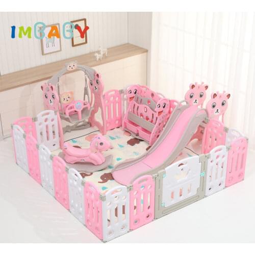 IMBABY Baby Playpen Super Luxury Fence With Free Mat Kids Safety Guardrail Ball Pool Pit Indoor Child Crawling Fencing Yard
