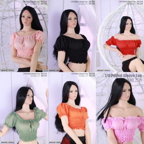 JOA-52 1/6 Female Clothes Puff sleeve Top Young girl shirt 6 colors for TBLeague Body S21
