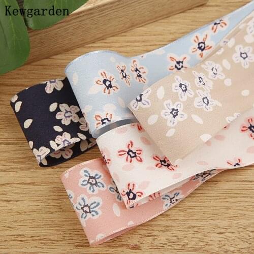 Kewgarden DIY Bow Corsage Hair Accessories Flower Cotton Linen Fabric Ribbon 1.5" 38mm Handmade Decoration Sewing 5 Yards