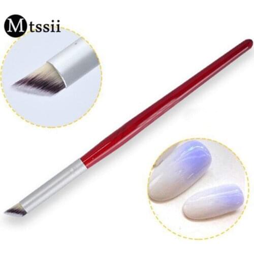1Pc Nail Art Gradient Dizzy Dye Pen Brush Wood Handle Angled Nail Tool Professional Gel Acrylic Dotting Nail Art Brush