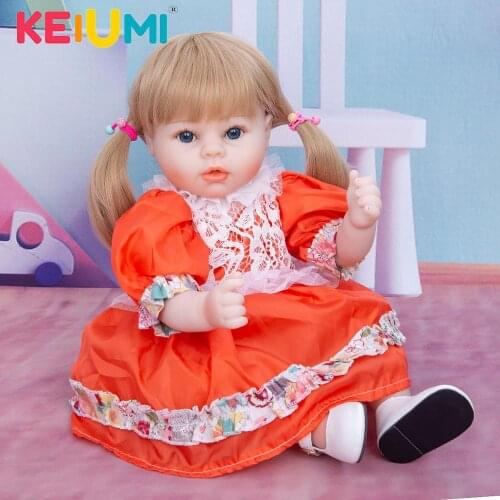 KEIUMI Bebe Doll Reborn 18 Inch Truth Like Cloth Body Lifelike Adorable Baby Dolls Newborn For Menina Children Birthday Gift