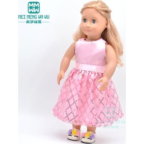 Doll clothes for 45cm American' doll accessories fashion purple princess dress christmas gift for kids