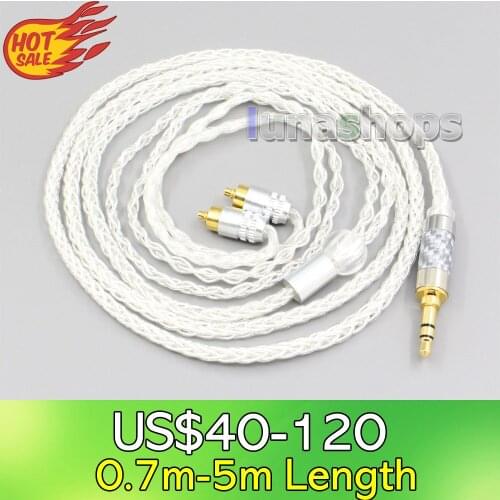 LN006573 3.5mm 2.5mm 4.4mm XLR 8 Core Silver Plated OCC Earphone Cable For Sony IER-M7 IER-M9 IER-Z1R