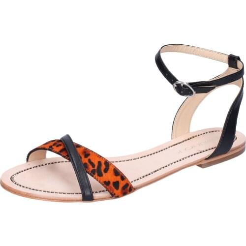MISS UNIQUE sandals women leather black