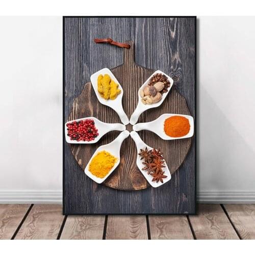 Yummy Food Posters and Prints Multisize Canvas Painting Spices Peppers Kitchen Wall Decor Modern Art Decorative Picture