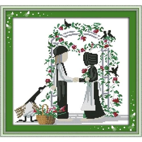 True love lasted until the very end cross stitch kit 18ct 14ct 11ct count printed canvas stitching embroidery DIY handmade