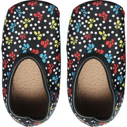 Women Keep Warm Socks Flower Printing Home Dancing Non Slip Indoor Pilates Sweat Absorb Boat Socks