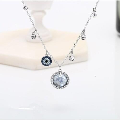2019 NEW Round Devil Of Eye Clavicle Necklace Woman Harajuku Vintage Collar Mujer Women Accessories Boho Jewelry
