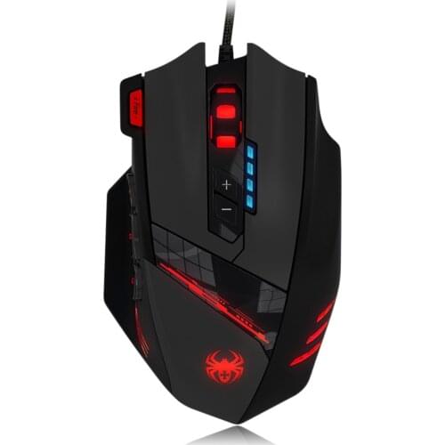 ZELOTES C-12 12 Programmable Buttons Optical Gaming Mouse USB Wired 4 Gears 4000DPI Adjustable Colorful Backlight Mice 2021 New